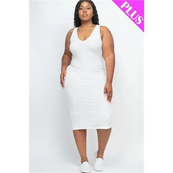 Royal Red Rib Tank V Neck Maxi Dress - Picture 8 of 9